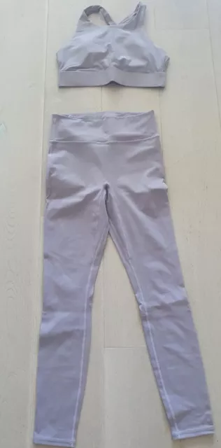Sport Set Hose Leggings + BH Bustier Fabletics Motion365 Lila Grau M 38 40