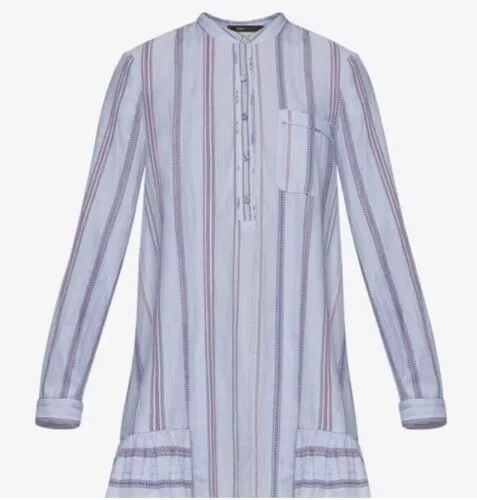 NWT BCBG MAXAZRIA Lucile Ruffle Striped  Button Up Shirt Dress SIZE M MSRP $248 3