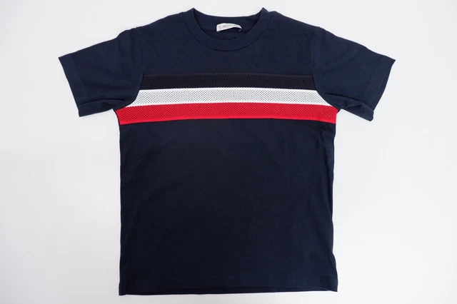 Moncler Boys T Shirt Top Age 8 Yrs Navy Blue Logo Short Sleeve