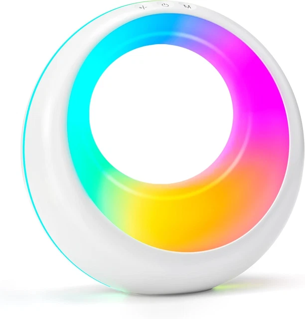 Html Olors LED NIGHT LIGHT, Rechargeable Table Lamp with 7 RGB Colors Changing & 9 ...