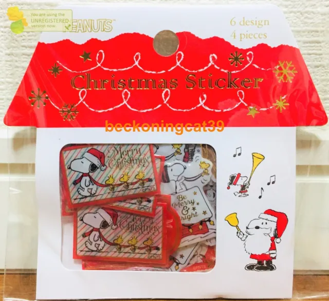 S&C Peanuts Snoopy & His Friends Christmas Flake Sticker 24 Winter 2021 JAPAN