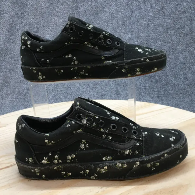 Vans Shoes Mens 6 Womens 7.5 Off The Wall Sneakers Black Canvas Floral 500714