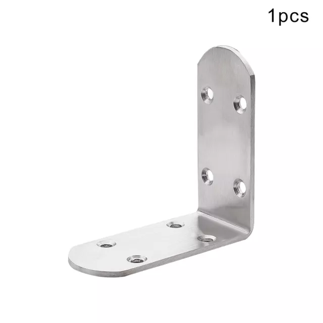 1PC 85mm Right Angle Bracket L-Shaped Corner Brace Shelf Stainless Steel Silver
