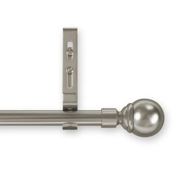 Pinnacle Adjustable Unique Pewter Ball Curtain Rod Collection 28-50"