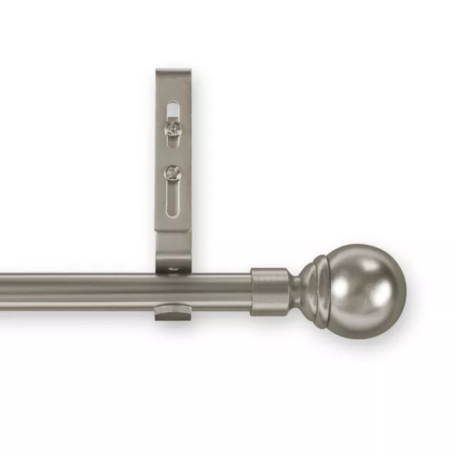 Pinnacle Adjustable Unique Pewter Ball Curtain Rod Collection 50-98"