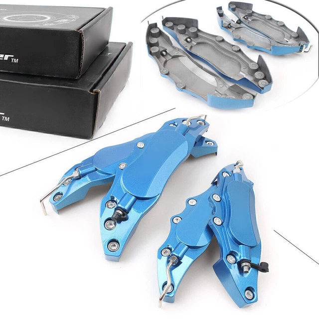 4pcs Metal 3D Universal Style Front&Rear Brake Caliper Cover Blue Small+Medium