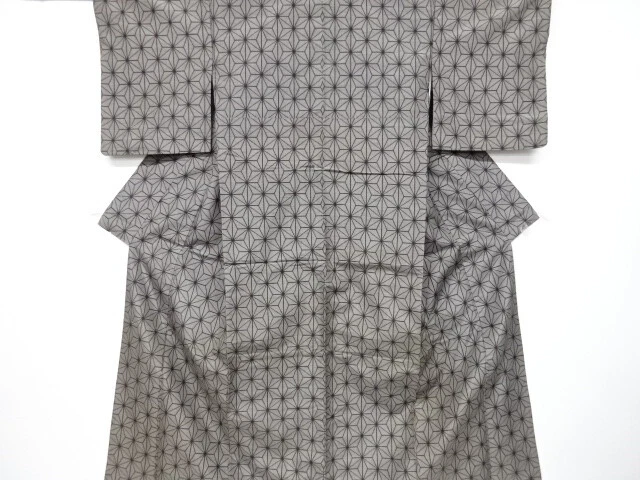 6543421: Japanese Kimono / Antique Kimono / Tsumugi / Woven Asanoha