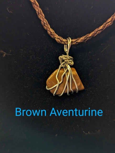 Brown Aventurine and Bustamite Pendants come with a choice of