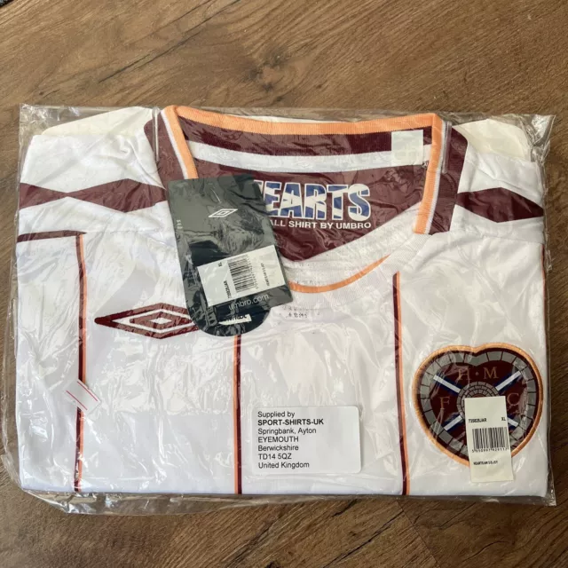 2008/2009 Heart of Midlothian Auswärtsfußballtrikot Umbro XL Herren brandneu in Verpackung Hearts Neu