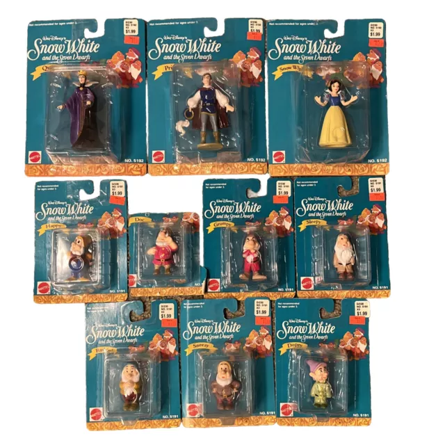 Walt Disney’s Snow White And The Seven Dwarfs Full Set Mattel Plastic Figures!