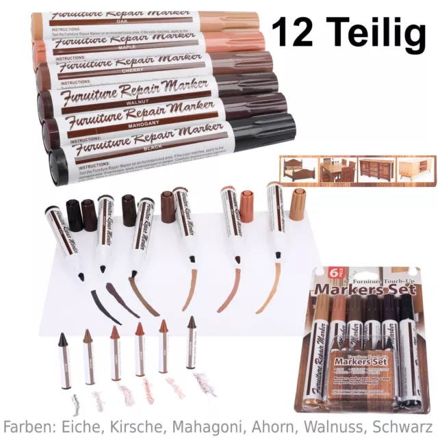 Reparaturstift Korrekturstift Stift für Möbel Holz Parkett Laminat Reparatur Set