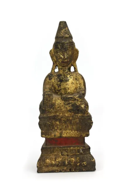 Antique Burmese 19th Century, Burma Shan Buddha, 18cm high. Teak Wood Statue