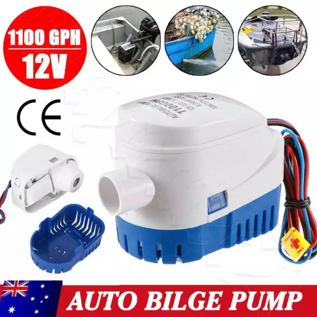 Boat Automatic Bilge Pump 1100GPH 12V Water Marine Submersible Auto Float Switch