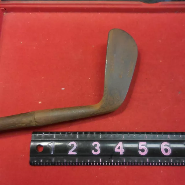 RH Antique LEADER WARRANTED HAND FORGED HICKORY MASHIE GOLF CLUB-- BENT SHAFT