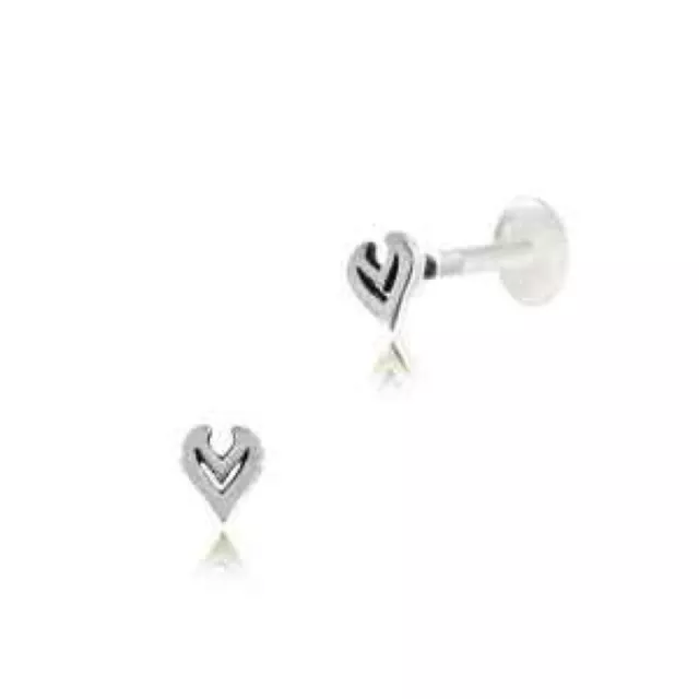 1 Real Silver Tribal Labret Tragus Ear Ring Lip Nose Ring Earrings Bioplast
