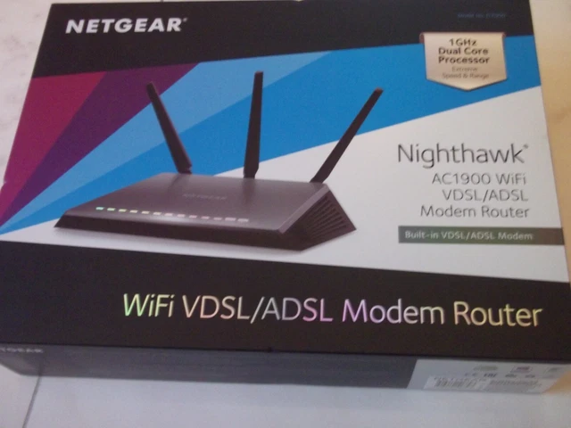 NETGEAR D7000v2 AC1900 NightHawk Modem/Router/WiFi ADSL2 VDSL  MODEM ROUTER