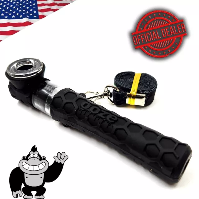 Ooze BLACK Silicone Glass Chillum One Hitter Tobacco Smoking Bowl Hand Pipe