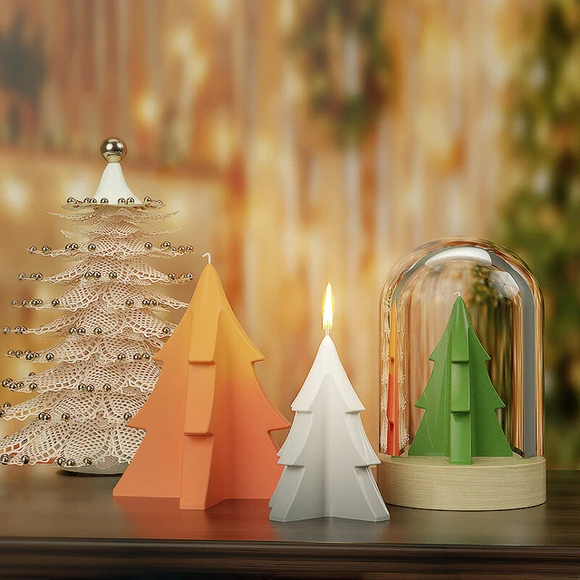 1 pieza molde tridimensional para velas de árbol de Navidad molde de silicona para árbol de Navidad y
