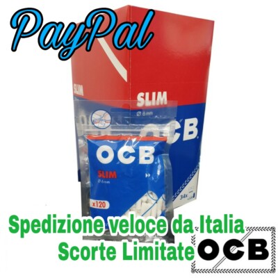 ogni sacchetto ha 180 filtri slim 6 mm + librile 10 sacchetti per tabacco con 10 pacchetti di carta 