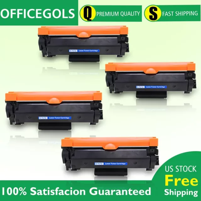 4 PK TN760 TN730 Toner Cartridge (with Chip) for Brother HL-L2395DW US SELLER