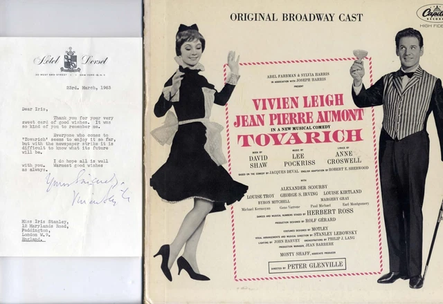 ACTRESS Vivien Leigh TOP autograph, typed letter signed