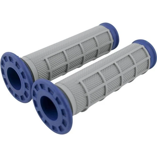 Grey/Blue Renthal ATV 1/2 in. Waffle Grips