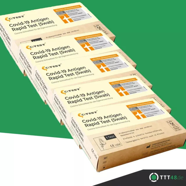 5 x Citest COVID-19 Antigen Schnelltest Nasal für Laien Pack