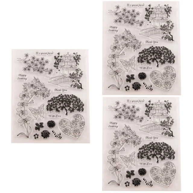 3 stücke klar stempel transparent dichtstempel für diy scrapbooking handwerk