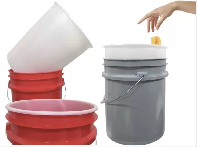 Inserto de revestimiento de cubo de plástico para contenedor de cubo de 5 galones HDPE 15 mil - Paquete de 100