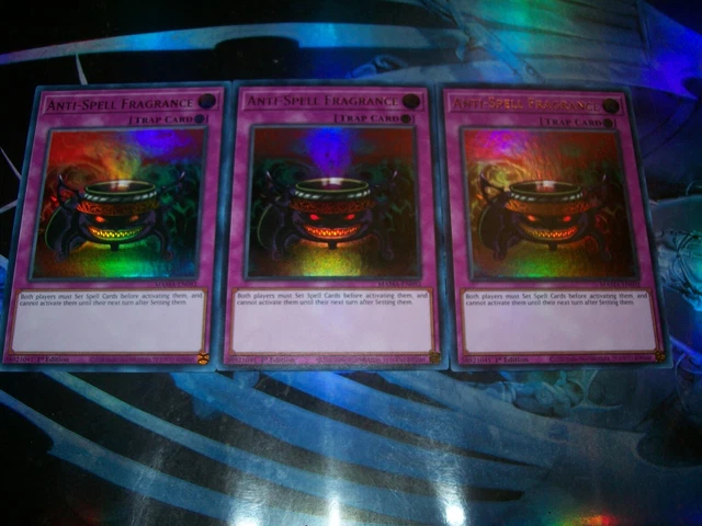 3x Anti-Spell Fragrance 1st Edition Ultra Rare MAMA-EN092 Yu-Gi-Oh!
