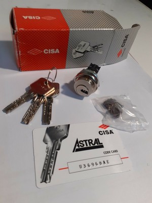 CISA INTERRUTTORE A CHIAVE PIATTA ASTRAL CISA 0A415-01 OTTONE NICHELATO 