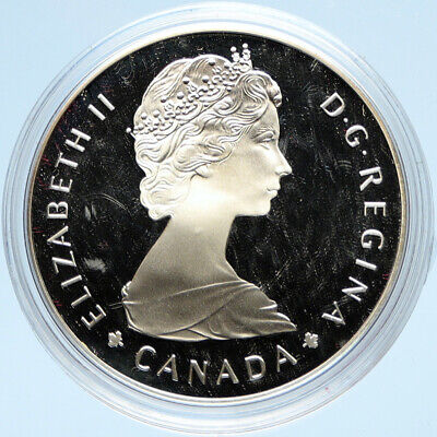 1985 CANADA UK Queen Elizabeth II National Parks MOOSE Proof SILVER Coin i98203