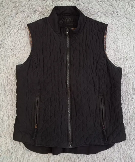 Outback Trading Company Womens XL Quilted Black Microsuede Grand Prix Vest