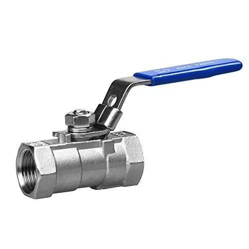1/2 1pc Ball Valve 304 Stainless Steel with Blue Handle Cover and Lock 1000