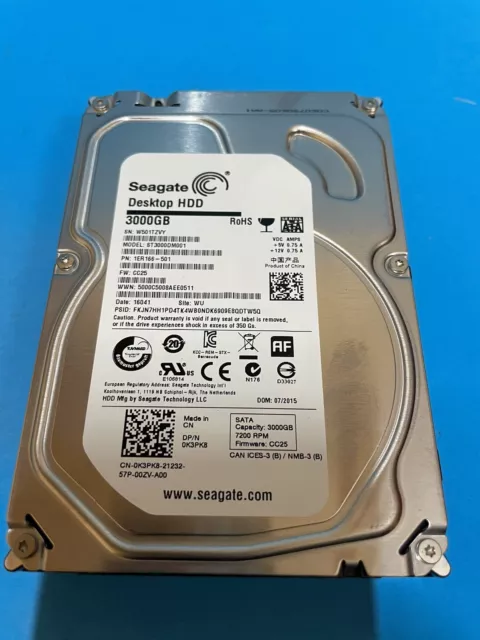 ST3000DM001 3 TB Seagate Barracuda 3,5 Zoll 7,2 K 6,0 Gbit/s SATA Desktop-Festplatte