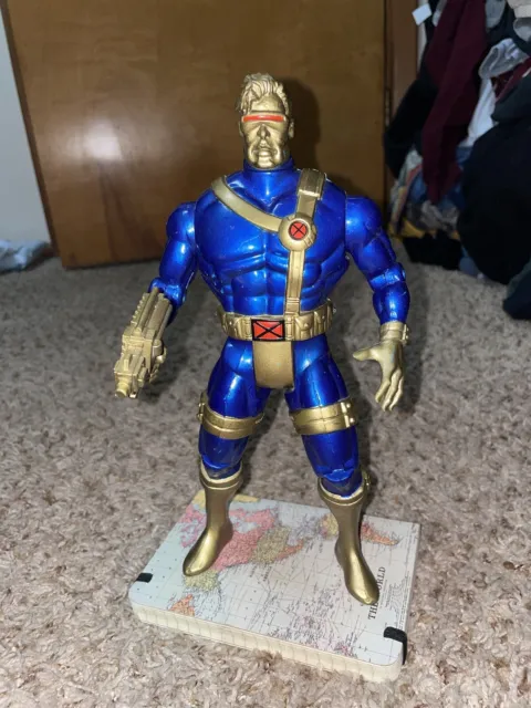 1993 ToyBiz Marvel Gold and Blue Cyclops 10" Vintage Toy Figure X-men Action