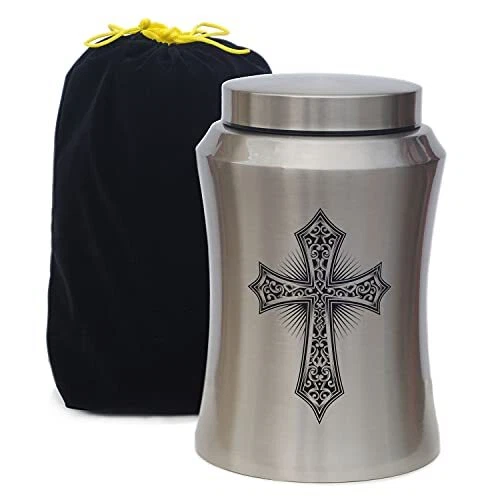 Urna de cremación KIMNAG para cenizas humanas urna funeraria decorativa para adultos con sa...