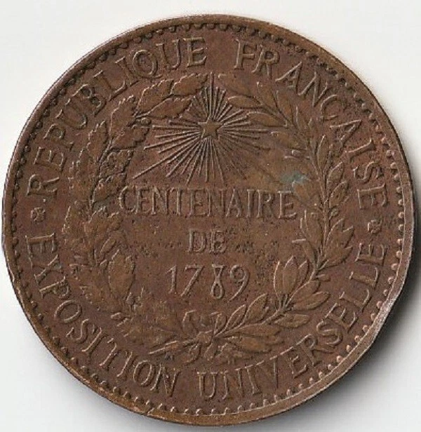 Médaille Exposition Universelle – Centenaire 1789 (33mm, 18g) – XIXème Siècle