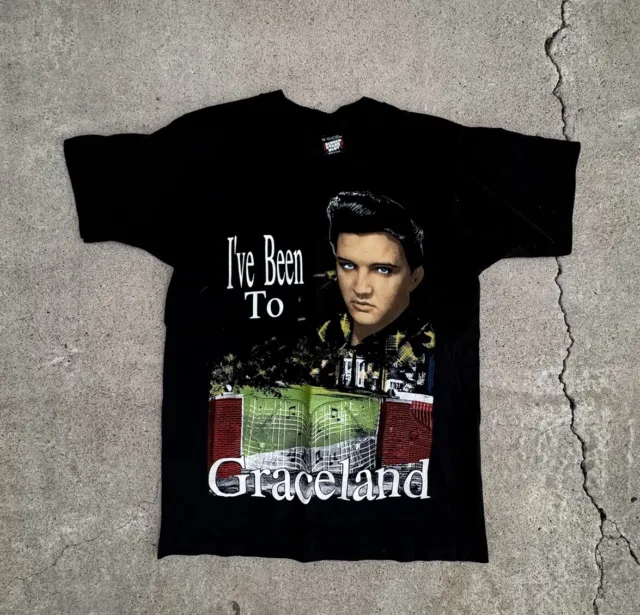 Vintage 90s Elvis Presley I’ve Been To Graceland T-Shirt Mens Sz Medium Black
