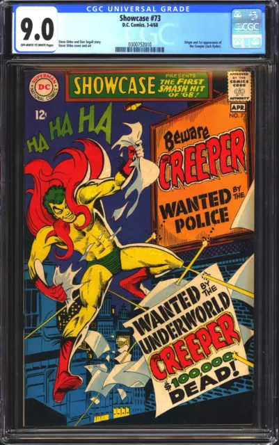 Showcase #73 CGC 9.0 VF/NM OW/WP 1st APP The Creeper DC Comics 1968