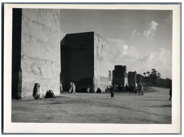 Tirage Argentique Vintage Maroc Marrakech 1953 - Format 12x18 Cm, Original, Légendé, Collection Photo