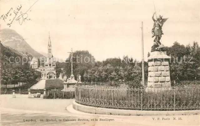 13530980 Lourdes_Hautes_Pyrenees St Michel le Calvaire Breton et la Basilique Lo