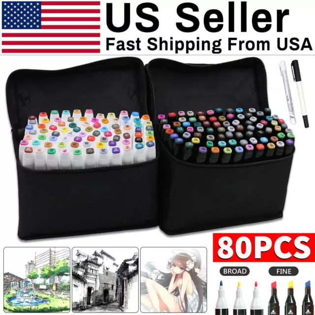 36 Colors Alcohol Art Markers Set Ohuhu Dual Tips Coloring Marker Pens for  Kids