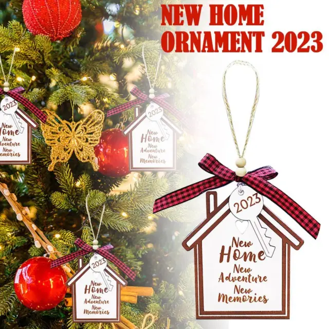 1pc,Home 2023, House Warming Gifts New Home,Housewarming Gifts For New House,  New Home Gifts For Home, New Home Owners Gift Ideas,New Home Christmas  Ornament 2023, 2 Layered Wooded Ornament Hanging