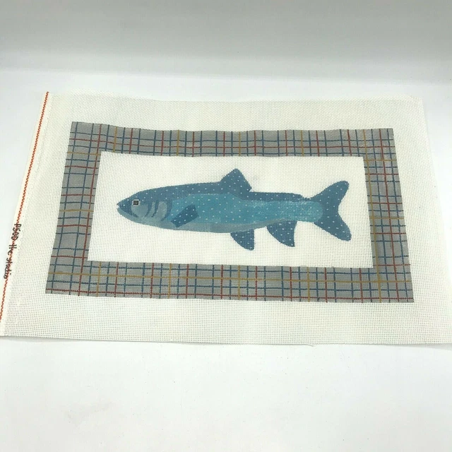 Lona pintada a mano con aguja para peces pesca en el estudio