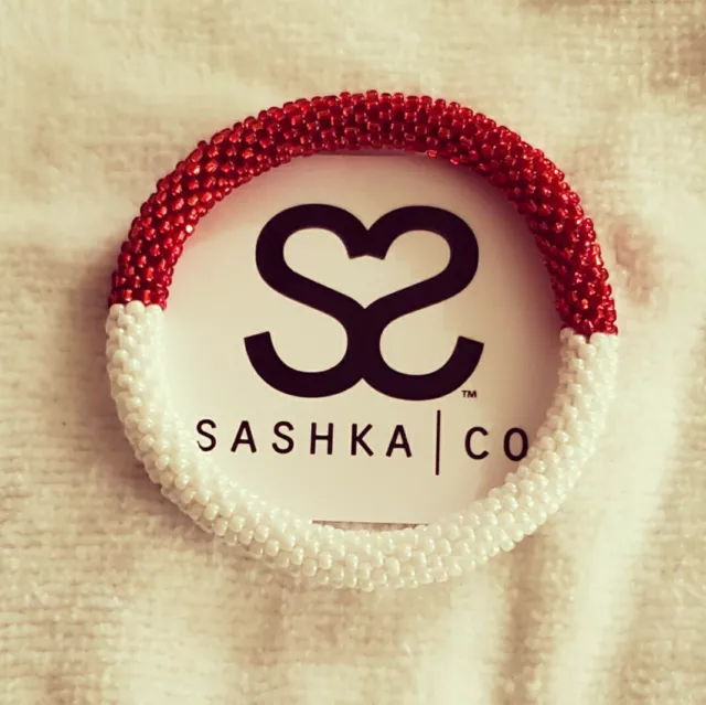 Sashka Red  White Stripe Bracelet‼️Free Same Day Ship‼️Buy 3 Any Sashka & Save‼️