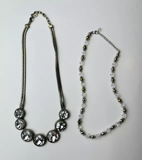 Beautiful Silver Tone Rhinestone Women’s Statement Assorted Fashion Necklaces