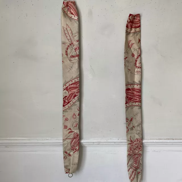 Vintage Antique French curtain drape tie back tiebacks 19th century French text