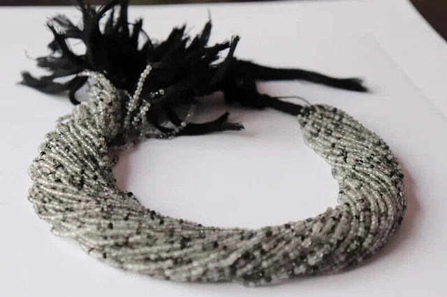 A++ 2MM vente en gros 5 brins de quartz rutile noir à facettes perles de...