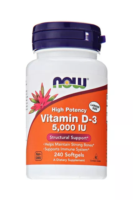 Now Foods - High Potency Vitamin D-3 5000 IU 240 Softgels